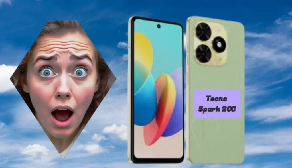 Tecno Spark 20C front and back design showing 50MP camera and 6.6-inch display
